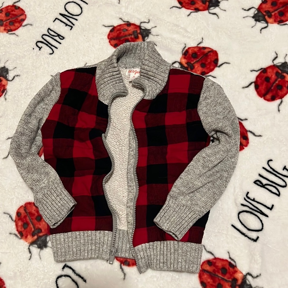 Cat & Jack Boy’s Zip-up Plaid Jacket Size 4T